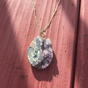 Urban Outfitters amethyst geode statement necklace
